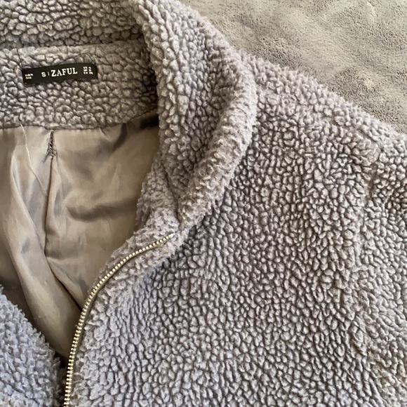 ZAFUL Grey Sherpa Jacket - Picture 6 of 6
